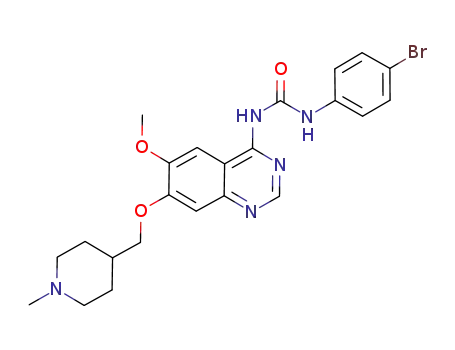 Molecular Structure of 320364-97-4 (Urea,
N-(4-bromophenyl)-N'-[6-methoxy-7-[(1-methyl-4-piperidinyl)methoxy]-4
-quinazolinyl]-)