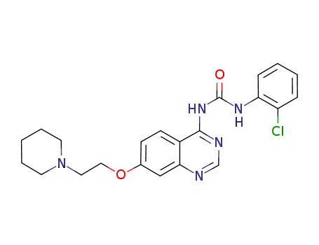 Molecular Structure of 320363-83-5 (Urea, N-(2-chlorophenyl)-N'-[7-[2-(1-piperidinyl)ethoxy]-4-quinazolinyl]-)