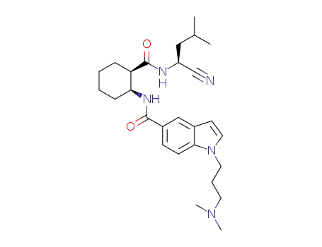 Molecular Structure of 680570-66-5 (1H-Indole-5-carboxamide,
N-[(1S,2R)-2-[[[(1S)-1-cyano-3-methylbutyl]amino]carbonyl]cyclohexyl]-
1-[3-(dimethylamino)propyl]-)