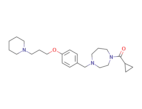 Molecular Structure of 684243-47-8 (1H-1,4-Diazepine,
1-(cyclopropylcarbonyl)hexahydro-4-[[4-[3-(1-piperidinyl)propoxy]phenyl
]methyl]-)