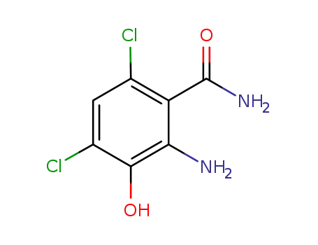 Molecular Structure of 679797-76-3 (Benzamide, 2-amino-4,6-dichloro-3-hydroxy-)