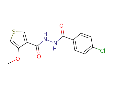Molecular Structure of 524924-35-4 (3-Thiophenecarboxylic acid, 4-methoxy-, 2-(4-chlorobenzoyl)hydrazide)