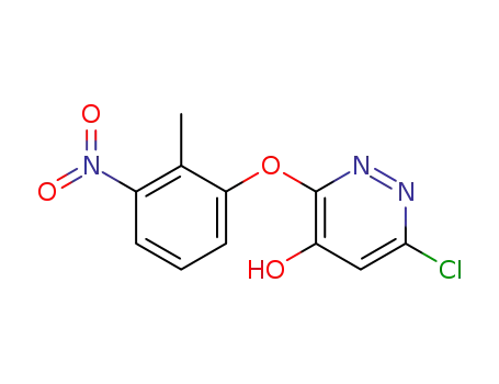 Molecular Structure of 499225-72-8 (4-Pyridazinol, 6-chloro-3-(2-methyl-3-nitrophenoxy)-)