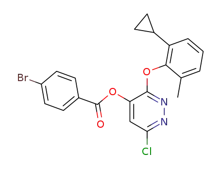 Molecular Structure of 499230-34-1 (Benzoic acid, 4-bromo-,
6-chloro-3-(2-cyclopropyl-6-methylphenoxy)-4-pyridazinyl ester)