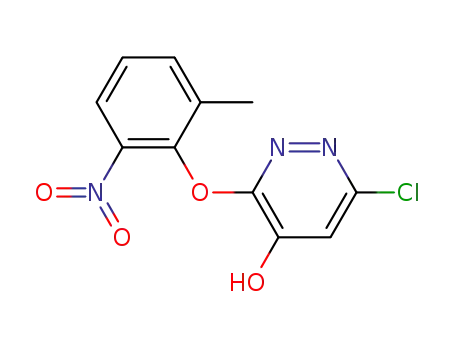 Molecular Structure of 499227-65-5 (4-Pyridazinol, 6-chloro-3-(2-methyl-6-nitrophenoxy)-)