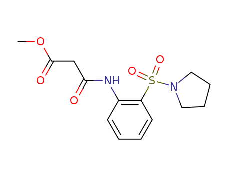 Molecular Structure of 851680-44-9 (Propanoic acid, 3-oxo-3-[[2-(1-pyrrolidinylsulfonyl)phenyl]amino]-,
methyl ester)