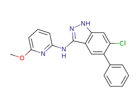 Molecular Structure of 670749-54-9 (1H-Indazol-3-amine, 6-chloro-N-(6-methoxy-2-pyridinyl)-5-phenyl-)