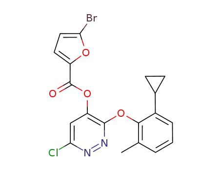 Molecular Structure of 499233-35-1 (2-Furancarboxylic acid, 5-bromo-,
6-chloro-3-(2-cyclopropyl-6-methylphenoxy)-4-pyridazinyl ester)