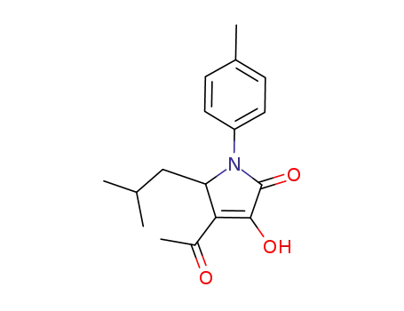 Molecular Structure of 512176-93-1 (2H-Pyrrol-2-one,
4-acetyl-1,5-dihydro-3-hydroxy-1-(4-methylphenyl)-5-(2-methylpropyl)-)