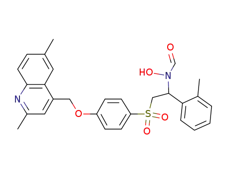 Molecular Structure of 502608-84-6 (Formamide,
N-[2-[[4-[(2,6-dimethyl-4-quinolinyl)methoxy]phenyl]sulfonyl]-1-(2-methyl
phenyl)ethyl]-N-hydroxy-)