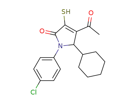 Molecular Structure of 512178-14-2 (2H-Pyrrol-2-one,
4-acetyl-1-(4-chlorophenyl)-5-cyclohexyl-1,5-dihydro-3-mercapto-)