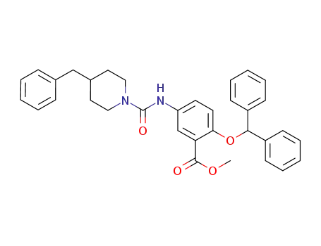 Benzoic acid,
2-(diphenylmethoxy)-5-[[[4-(phenylmethyl)-1-piperidinyl]carbonyl]amino]-
, methyl ester