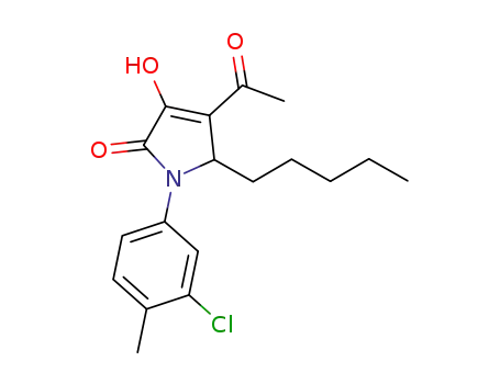 Molecular Structure of 512177-70-7 (2H-Pyrrol-2-one,
4-acetyl-1-(3-chloro-4-methylphenyl)-1,5-dihydro-3-hydroxy-5-pentyl-)