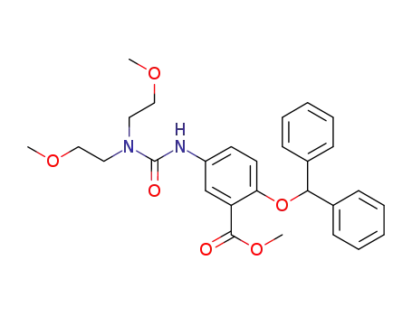 Benzoic acid,
5-[[[bis(2-methoxyethyl)amino]carbonyl]amino]-2-(diphenylmethoxy)-,
methyl ester