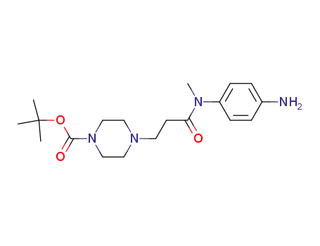 Molecular Structure of 334952-52-2 (1-Piperazinecarboxylic acid,
4-[3-[(4-aminophenyl)methylamino]-3-oxopropyl]-, 1,1-dimethylethyl
ester)