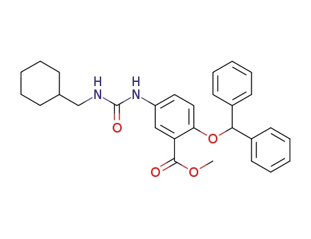 Benzoic acid,
5-[[[(cyclohexylmethyl)amino]carbonyl]amino]-2-(diphenylmethoxy)-,
methyl ester