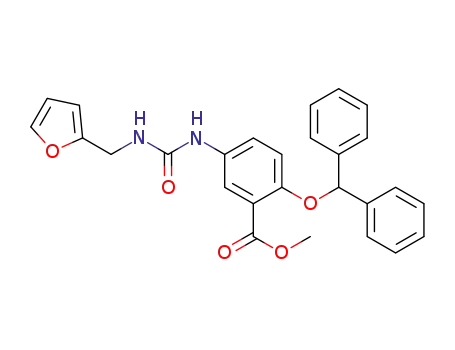 Benzoic acid,
2-(diphenylmethoxy)-5-[[[(2-furanylmethyl)amino]carbonyl]amino]-,
methyl ester