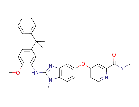 2-Pyridinecarboxamide,
4-[[2-[[2-methoxy-5-(1-methyl-1-phenylethyl)phenyl]amino]-1-methyl-1H-
benzimidazol-5-yl]oxy]-N-methyl-