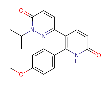 Molecular Structure of 671202-65-6 (3(2H)-Pyridazinone,6-[1,6-dihydro-2-(4-methoxyphenyl)-6-oxo-3-pyridinyl]-2-(1-methylethyl)-)
