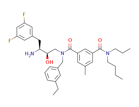 1,3-Benzenedicarboxamide,  N-[(2R,3S)-3-amino-4-(3,5-difluorophenyl)-2-hydroxybutyl]-N'-butyl-N-[(  3-ethylphenyl)methyl]-5-methyl-N'-propyl-