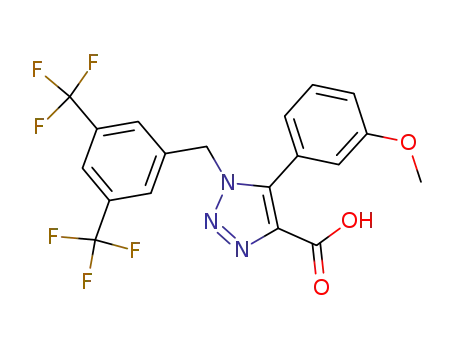 Molecular Structure of 823188-73-4 (1H-1,2,3-Triazole-4-carboxylic acid,
1-[[3,5-bis(trifluoromethyl)phenyl]methyl]-5-(3-methoxyphenyl)-)