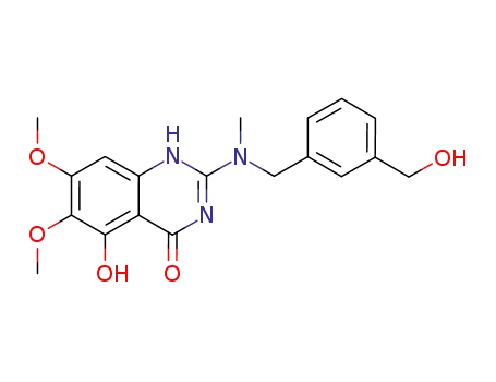 Molecular Structure of 828242-39-3 (4(1H)-Quinazolinone,
5-hydroxy-2-[[[3-(hydroxymethyl)phenyl]methyl]methylamino]-6,7-dimeth
oxy-)
