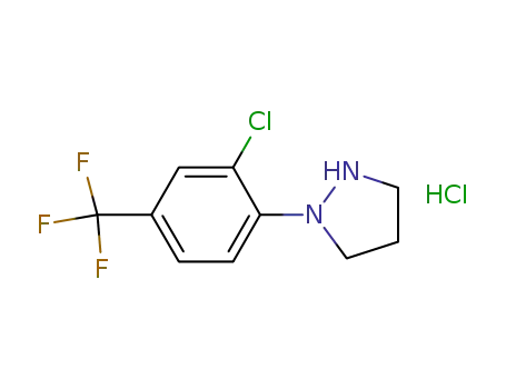 Molecular Structure of 823189-71-5 (Pyrazolidine, 1-[2-chloro-4-(trifluoromethyl)phenyl]-, monohydrochloride)