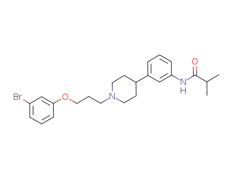 Molecular Structure of 487051-97-8 (Propanamide,
N-[3-[1-[3-(3-bromophenoxy)propyl]-4-piperidinyl]phenyl]-2-methyl-)