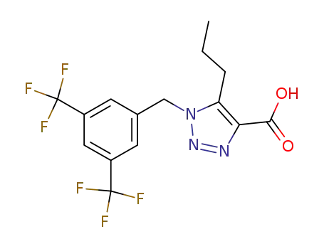 Molecular Structure of 823189-28-2 (1H-1,2,3-Triazole-4-carboxylic acid,
1-[[3,5-bis(trifluoromethyl)phenyl]methyl]-5-propyl-)