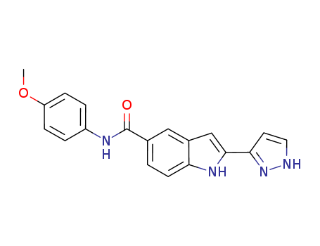 1H-Indole-5-carboxamide, N-(4-methoxyphenyl)-2-(1H-pyrazol-3-yl)-