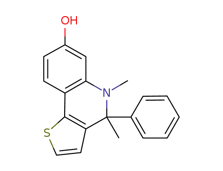 Molecular Structure of 397882-78-9 (Thieno[3,2-c]quinolin-7-ol, 4,5-dihydro-4,5-dimethyl-4-phenyl-)