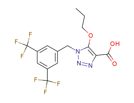 Molecular Structure of 823188-44-9 (1H-1,2,3-Triazole-4-carboxylic acid,
1-[[3,5-bis(trifluoromethyl)phenyl]methyl]-5-propoxy-)