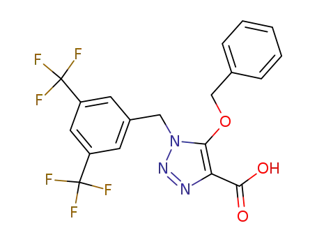 Molecular Structure of 823188-43-8 (1H-1,2,3-Triazole-4-carboxylic acid,
1-[[3,5-bis(trifluoromethyl)phenyl]methyl]-5-(phenylmethoxy)-)