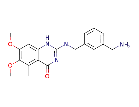 Molecular Structure of 828242-36-0 (4(1H)-Quinazolinone,
2-[[[3-(aminomethyl)phenyl]methyl]methylamino]-6,7-dimethoxy-5-methyl
-)