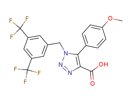 Molecular Structure of 823188-76-7 (1H-1,2,3-Triazole-4-carboxylic acid,
1-[[3,5-bis(trifluoromethyl)phenyl]methyl]-5-(4-methoxyphenyl)-)