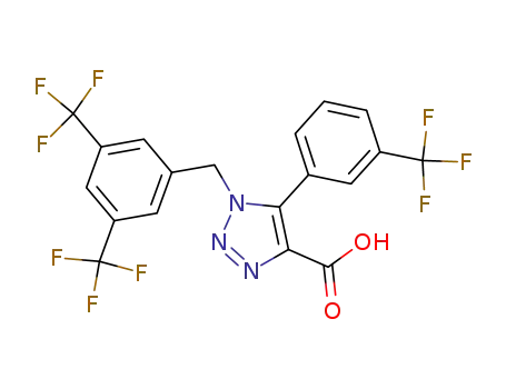 Molecular Structure of 823188-72-3 (1H-1,2,3-Triazole-4-carboxylic acid,
1-[[3,5-bis(trifluoromethyl)phenyl]methyl]-5-[3-(trifluoromethyl)phenyl]-)