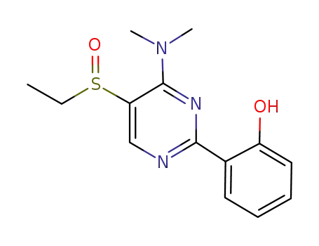 Molecular Structure of 823796-34-5 (Phenol, 2-[4-(dimethylamino)-5-(ethylsulfinyl)-2-pyrimidinyl]-)