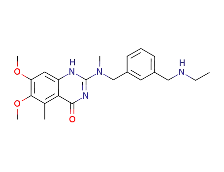 Molecular Structure of 828242-43-9 (4(1H)-Quinazolinone,
2-[[[3-[(ethylamino)methyl]phenyl]methyl]methylamino]-6,7-dimethoxy-5-
methyl-)