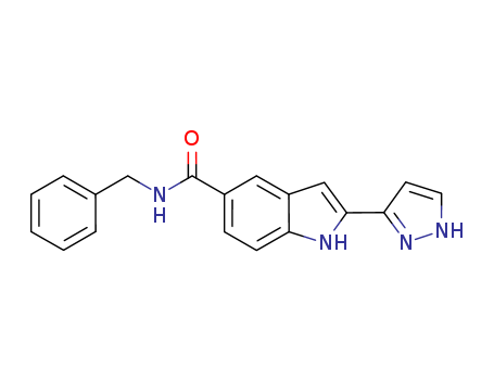 1H-Indole-5-carboxamide, N-(phenylmethyl)-2-(1H-pyrazol-3-yl)-