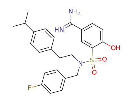 Molecular Structure of 524743-06-4 (Benzenecarboximidamide,
3-[[[(4-fluorophenyl)methyl][2-[4-(1-methylethyl)phenyl]ethyl]amino]sulfon
yl]-4-hydroxy-)