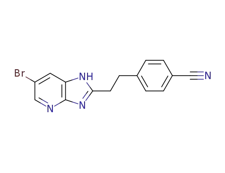 Molecular Structure of 537029-78-0 (Benzonitrile, 4-[2-(6-bromo-1H-imidazo[4,5-b]pyridin-2-yl)ethyl]-)
