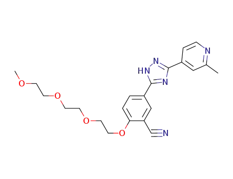Benzonitrile,
2-[2-[2-(2-methoxyethoxy)ethoxy]ethoxy]-5-[5-(2-methyl-4-pyridinyl)-1H-
1,2,4-triazol-3-yl]-