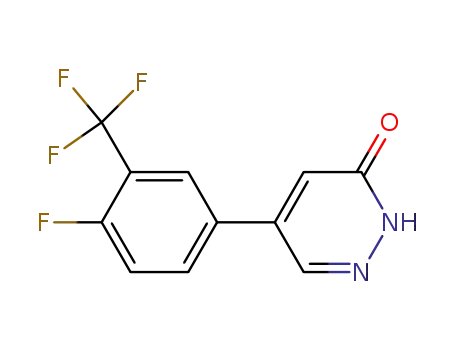 Molecular Structure of 660425-36-5 (3(2H)-Pyridazinone, 5-[4-fluoro-3-(trifluoromethyl)phenyl]-)