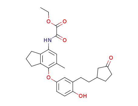 Acetic acid,
[[2,3-dihydro-7-[4-hydroxy-3-[2-(3-oxocyclopentyl)ethyl]phenoxy]-6-meth
yl-1H-inden-4-yl]amino]oxo-, ethyl ester