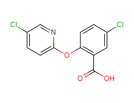 Molecular Structure of 847730-00-1 (Benzoic acid, 5-chloro-2-[(5-chloro-2-pyridinyl)oxy]-)