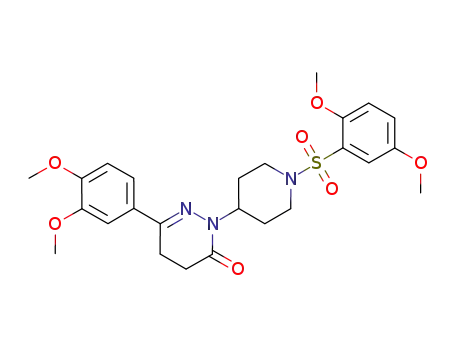 Molecular Structure of 666750-72-7 (Piperidine,
4-[3-(3,4-dimethoxyphenyl)-5,6-dihydro-6-oxo-1(4H)-pyridazinyl]-1-[(2,5
-dimethoxyphenyl)sulfonyl]-)