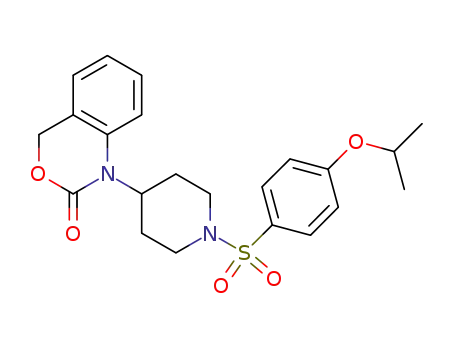 Molecular Structure of 844685-37-6 (Piperidine,
1-[[4-(1-methylethoxy)phenyl]sulfonyl]-4-(2-oxo-2H-3,1-benzoxazin-1(4H
)-yl)-)