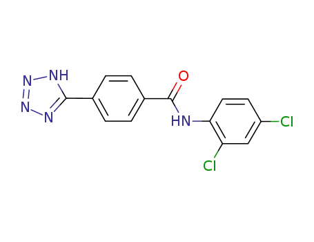 Molecular Structure of 651769-80-1 (Benzamide, N-(2,4-dichlorophenyl)-4-(1H-tetrazol-5-yl)-)