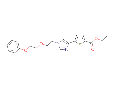 Molecular Structure of 844496-17-9 (2-Thiophenecarboxylic acid,
5-[1-[2-(2-phenoxyethoxy)ethyl]-1H-imidazol-4-yl]-, ethyl ester)