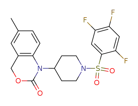 Molecular Structure of 844686-58-4 (Piperidine,
4-(6-methyl-2-oxo-2H-3,1-benzoxazin-1(4H)-yl)-1-[(2,4,5-trifluorophenyl)
sulfonyl]-)